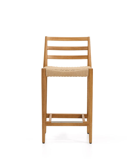 Analy Hocker Rückenlehne massives Eichenholz in verschiedenen Finishes Sitzfläche Seil 65 cm FSC 100 % – Bild 6