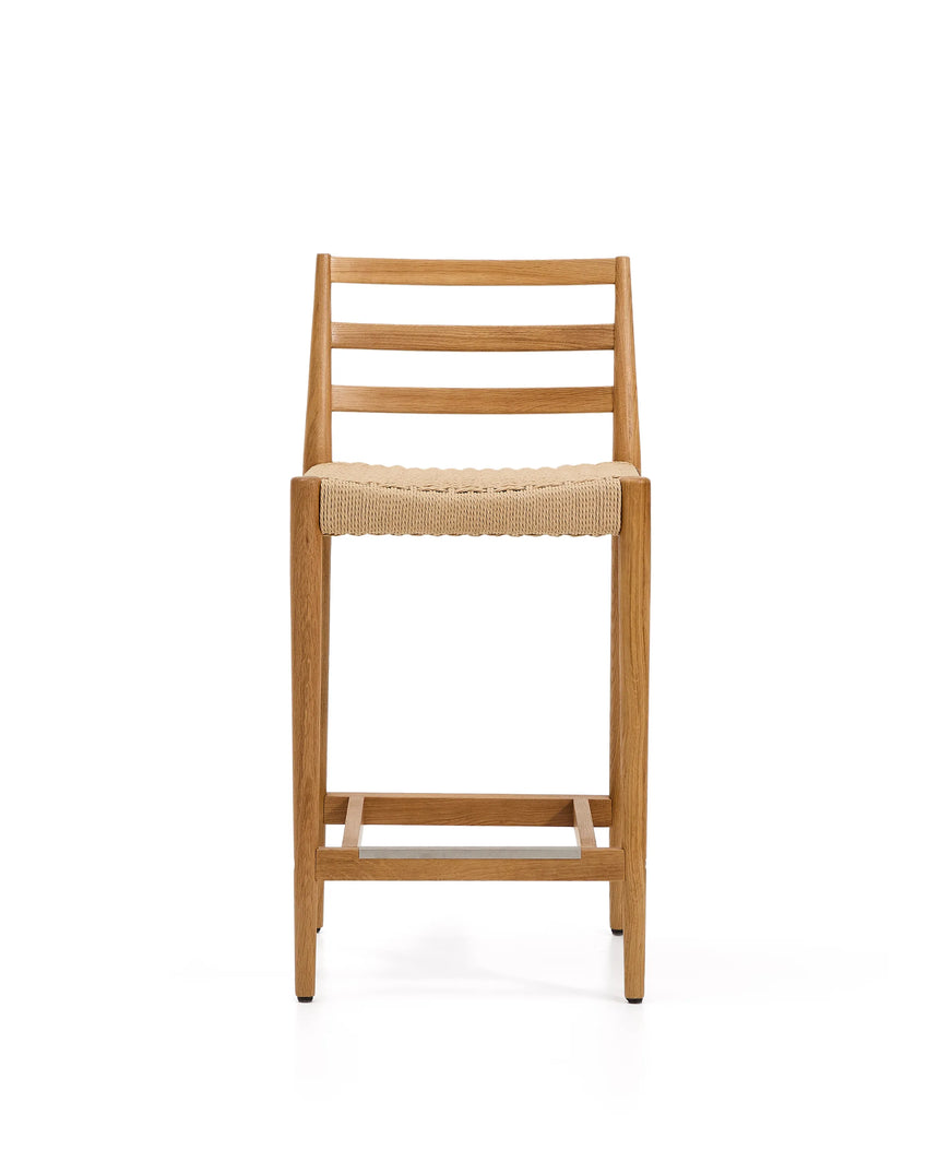 Analy Hocker Rückenlehne massives Eichenholz in verschiedenen Finishes Sitzfläche Seil 65 cm FSC 100 % – Bild 6