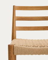 Analy Hocker Rückenlehne massives Eichenholz in verschiedenen Finishes Sitzfläche Seil 65 cm FSC 100 % – Bild 7
