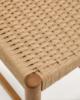 Analy Hocker Rückenlehne massives Eichenholz in verschiedenen Finishes Sitzfläche Seil 65 cm FSC 100 % – Bild 8