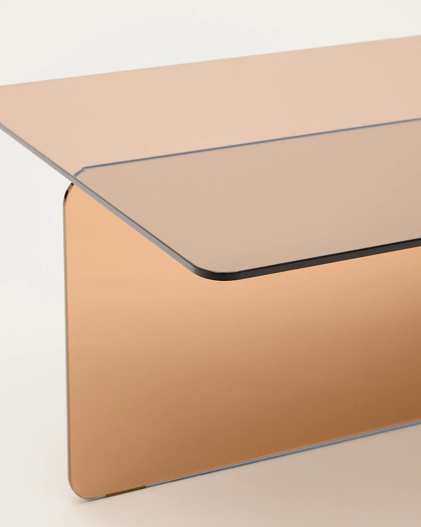 Couchtisch Zaren aus braunem gehärtetem Glas 120 x 60 cm – Bild 1
