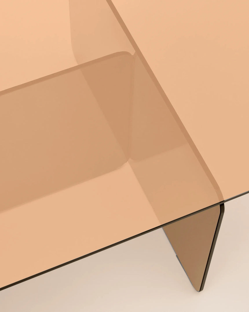 Couchtisch Zaren aus braunem gehärtetem Glas 120 x 60 cm – Bild 2