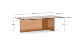 Couchtisch Zaren aus braunem gehärtetem Glas 120 x 60 cm – Bild 3