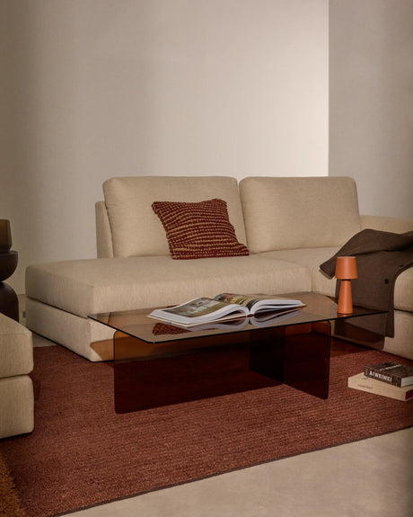 Couchtisch Zaren aus braunem gehärtetem Glas 120 x 60 cm – Bild 4