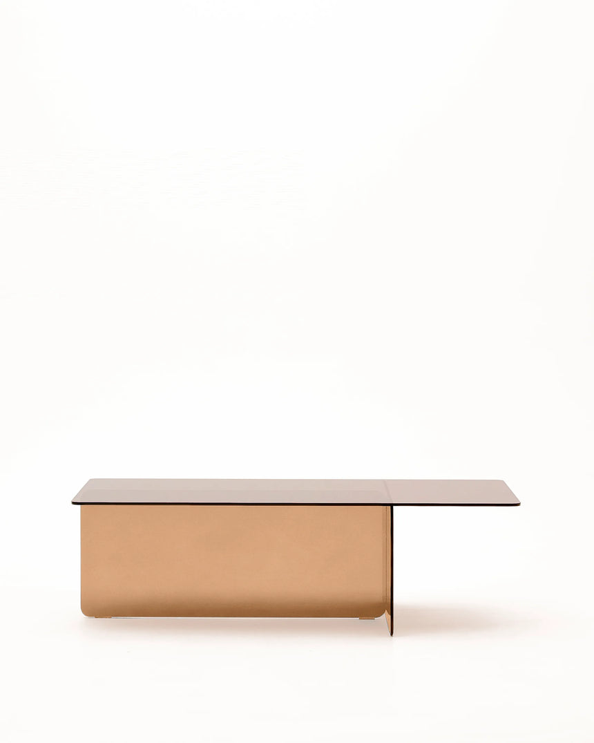 Couchtisch Zaren aus braunem gehärtetem Glas 120 x 60 cm – Bild 6