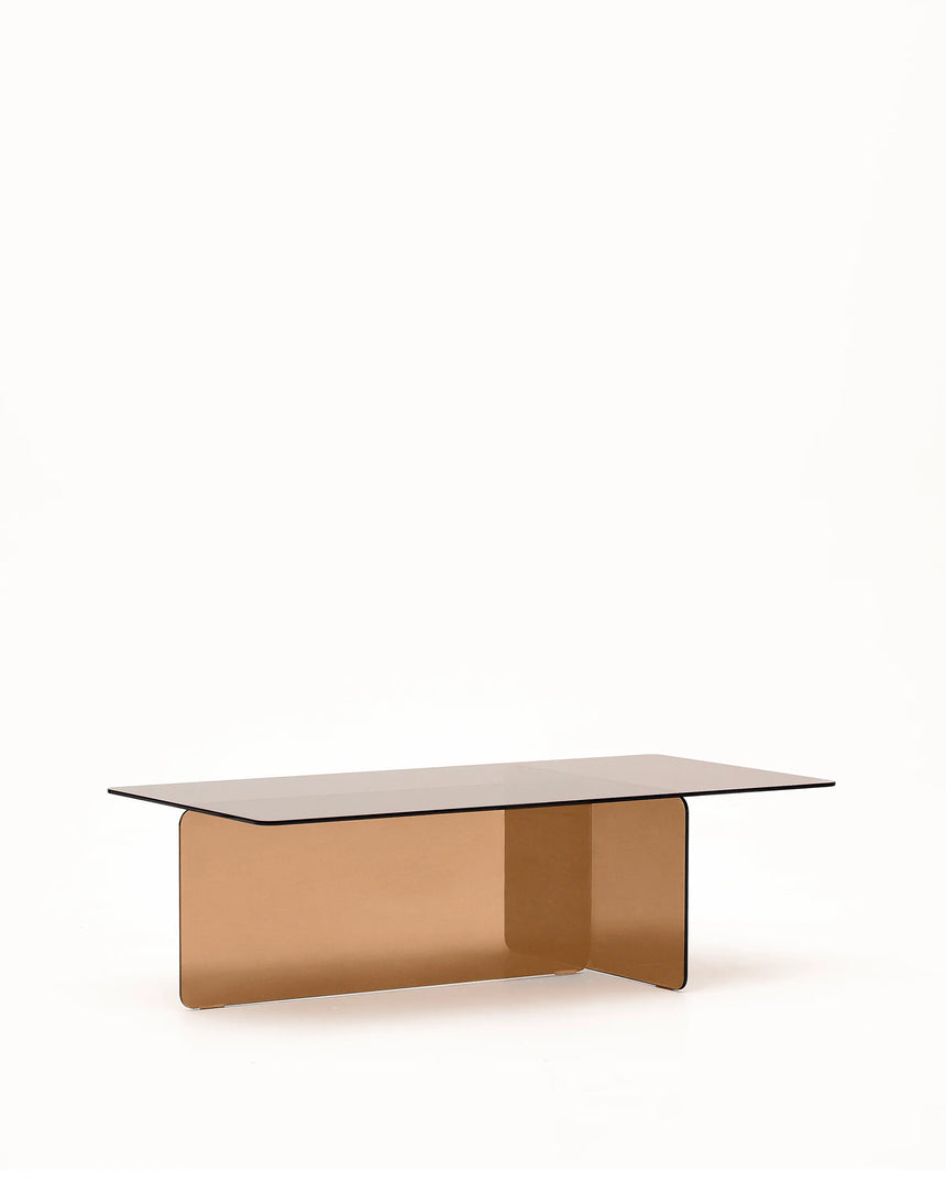Couchtisch Zaren aus braunem gehärtetem Glas 120 x 60 cm – Bild 7