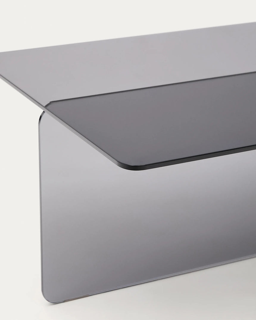 Couchtisch Zaren aus grauem gehärtetem Glas 120 x 60 cm – Bild 1