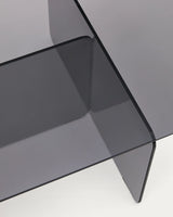 Couchtisch Zaren aus grauem gehärtetem Glas 120 x 60 cm – Bild 2