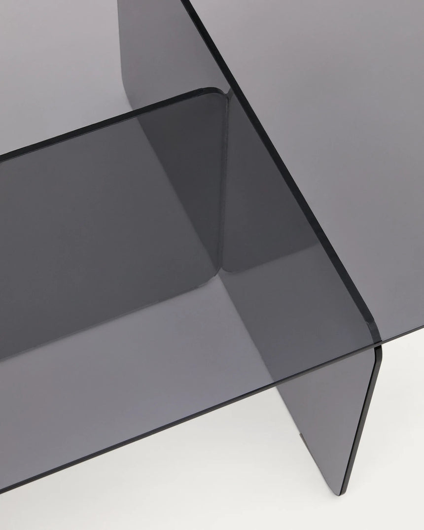 Couchtisch Zaren aus grauem gehärtetem Glas 120 x 60 cm – Bild 2