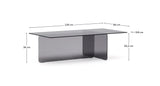 Couchtisch Zaren aus grauem gehärtetem Glas 120 x 60 cm – Bild 3