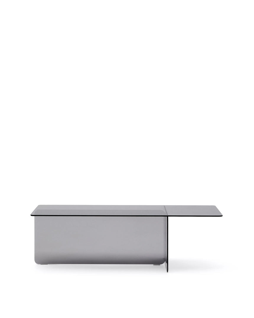 Couchtisch Zaren aus grauem gehärtetem Glas 120 x 60 cm – Bild 7