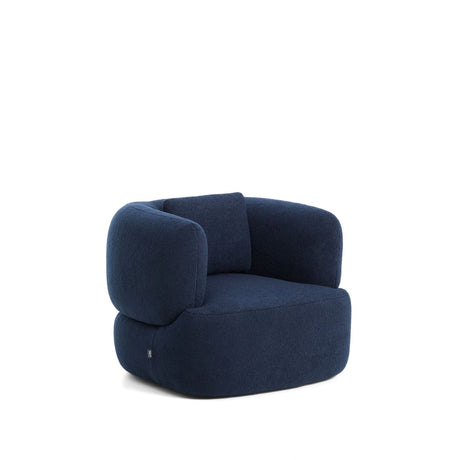 Drehsessel mit Kissen Martina in Lammfelloptik in Marineblau FSC Mix Credit – Bild 1