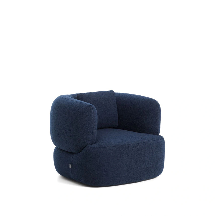 Drehsessel mit Kissen Martina in Lammfelloptik in Marineblau FSC Mix Credit – Bild 1
