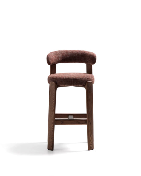 Hocker Granite aus Chenille und massivem Eschenholz, FSC 100%, 75 cm – Bild 7