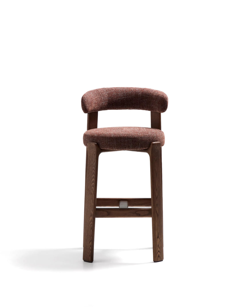 Hocker Granite aus Chenille und massivem Eschenholz, FSC 100%, 75 cm – Bild 7