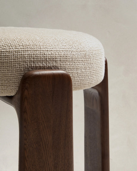Hocker Granite aus Chenille und massivem Eschenholz in verschiedenen Farben, FSC 100%, 75 cm – Bild 5