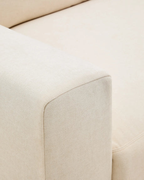 Modulares Sofa Alea für 3 Personen mit abnehmbarem Bezug aus Chenille mit Chaiselongue in Ecru, 220 cm – Bild 12