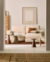 Modulares Sofa Alea für 3 Personen mit abnehmbarem Bezug aus Chenille mit Chaiselongue in Ecru, 220 cm – Bild 2