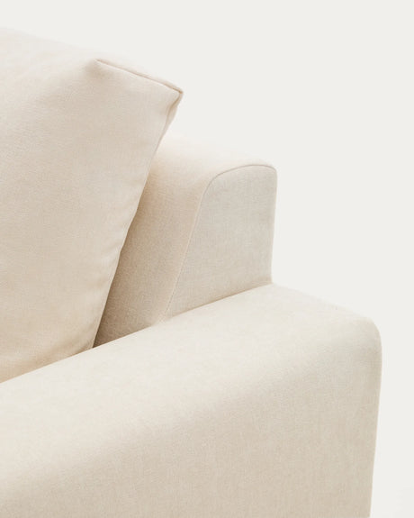 Modulares Sofa Alea für 3 Personen mit abnehmbarem Bezug aus Chenille mit Chaiselongue in Ecru, 220 cm – Bild 10