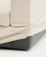 Modulares Sofa Alea für 3 Personen mit abnehmbarem Bezug aus Chenille mit Chaiselongue in Ecru, 220 cm – Bild 11