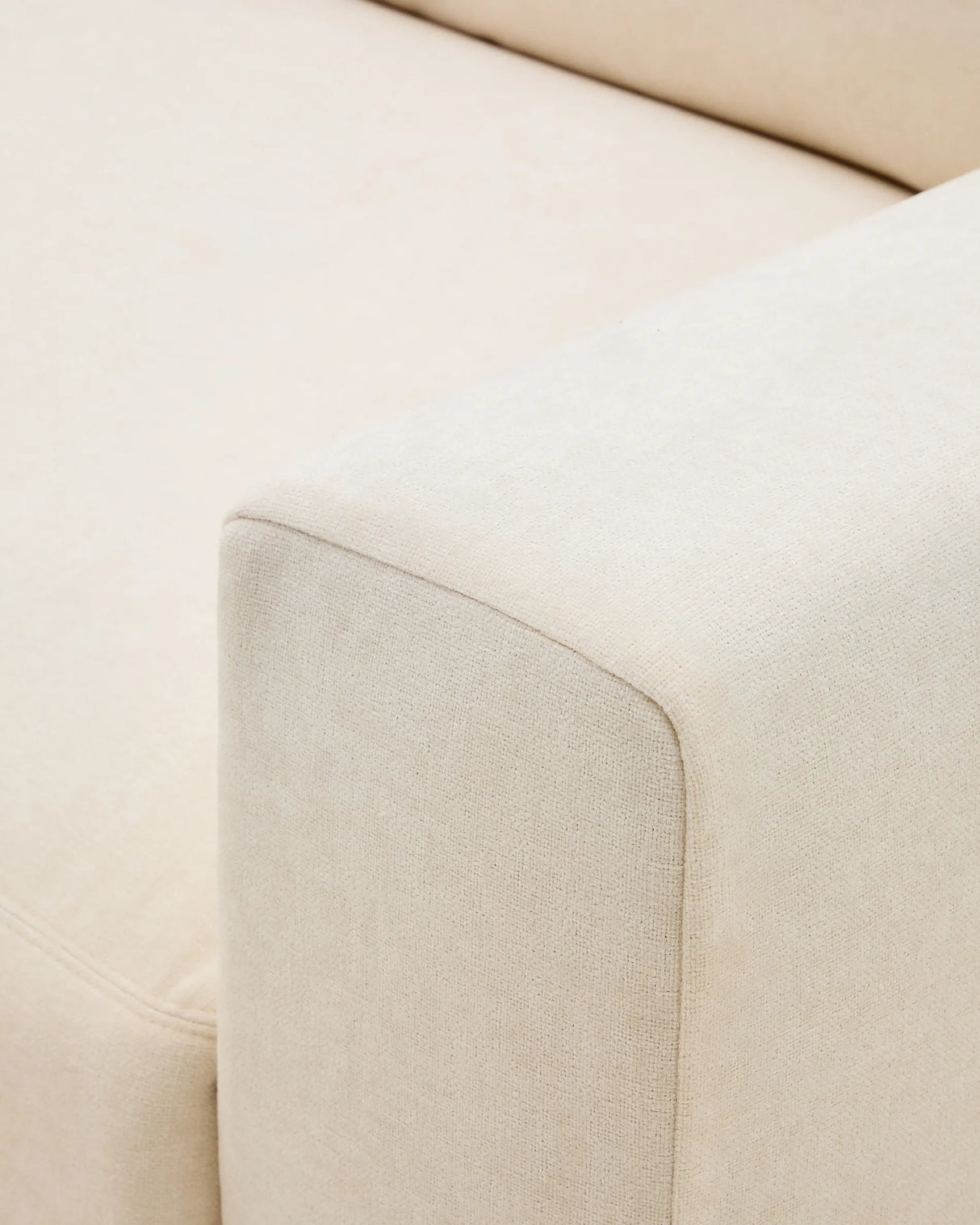 Modulares Sofa Alea für 3 Personen mit abnehmbarem Bezug aus Chenille mit Chaiselongue in Ecru, 220 cm – Bild 12