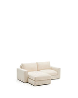Modulares Sofa Alea für 3 Personen mit abnehmbarem Bezug aus Chenille mit Chaiselongue in Ecru, 220 cm – Bild 6