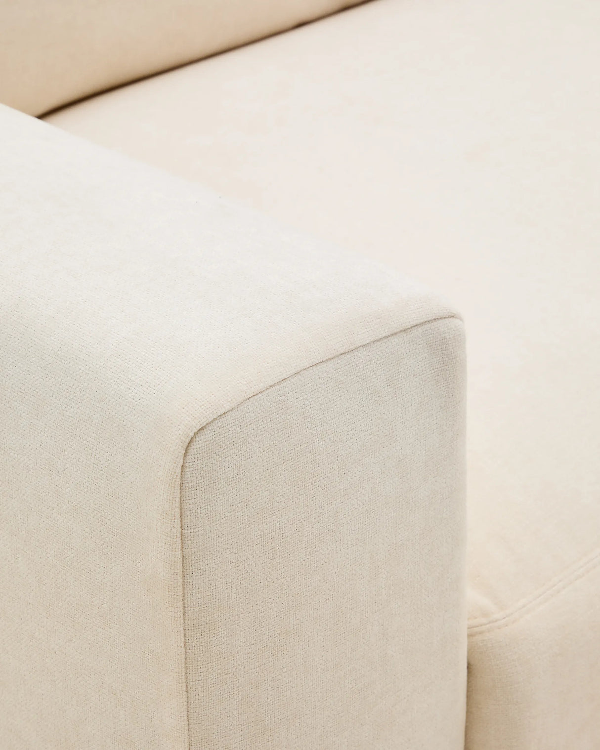 Modulares Sofa Alea für 4 Personen mit abnehmbarem Bezug aus Chenille mit Chaiselongue in Ecru, 310 cm – Bild 12