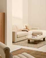 Modulares Sofa Alea für 4 Personen mit abnehmbarem Bezug aus Chenille mit Chaiselongue in Ecru, 310 cm – Bild 2