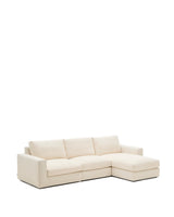 Modulares Sofa Alea für 4 Personen mit abnehmbarem Bezug aus Chenille mit Chaiselongue in Ecru, 310 cm – Bild 6