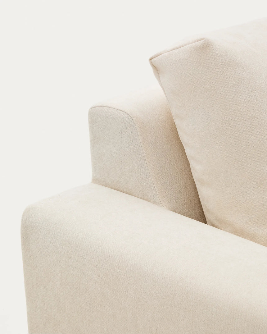 Modulares Sofa Alea für 4 Personen mit abnehmbarem Bezug aus Chenille mit Chaiselongue in Ecru, 310 cm – Bild 9