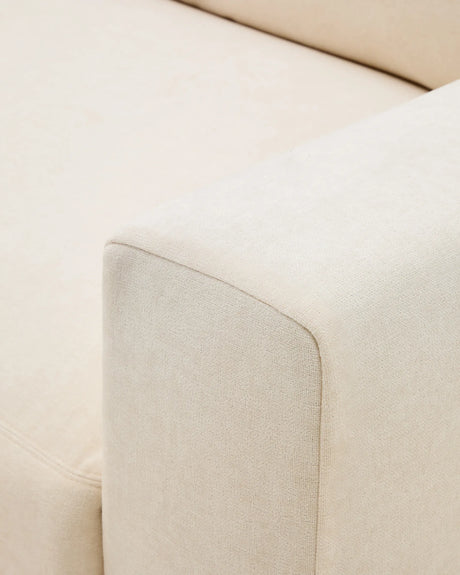 Modulares Sofa Alea für 4 Personen mit abnehmbarem Bezug aus Chenille mit Chaiselongue in Ecru, 310 cm – Bild 12