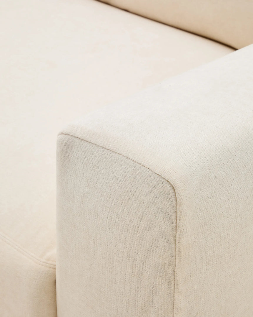 Modulares Sofa Alea für 4 Personen mit abnehmbarem Bezug aus Chenille mit Chaiselongue in Ecru, 310 cm – Bild 12