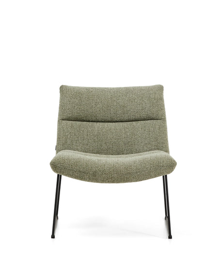 Sessel Asen in grüner Chenille mit schwarzen Stahlbeinen FSC 100% – Bild 6
