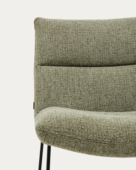 Sessel Asen in grüner Chenille mit schwarzen Stahlbeinen FSC 100% – Bild 7