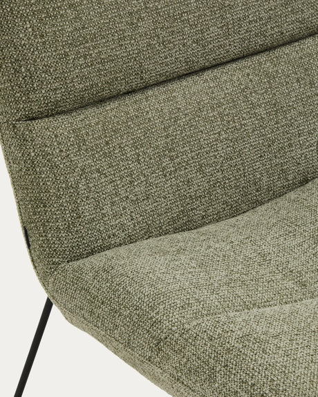Sessel Asen in grüner Chenille mit schwarzen Stahlbeinen FSC 100% – Bild 9
