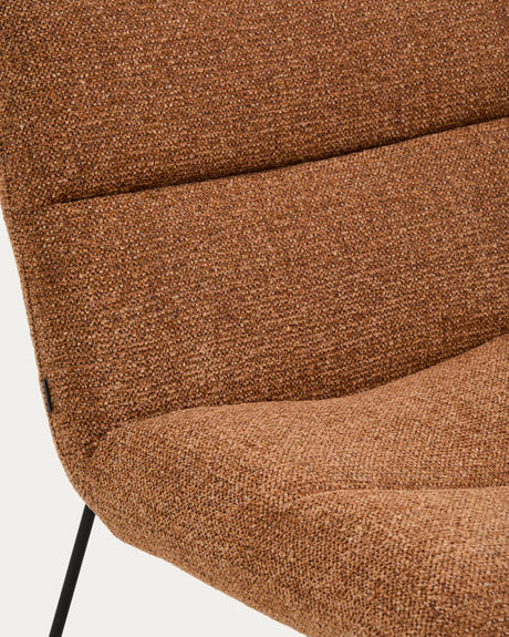 Sessel Asen in terrakottafarbener Chenille mit schwarzen Stahlbeinen FSC 100% – Bild 10