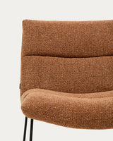 Sessel Asen in terrakottafarbener Chenille mit schwarzen Stahlbeinen FSC 100% – Bild 8