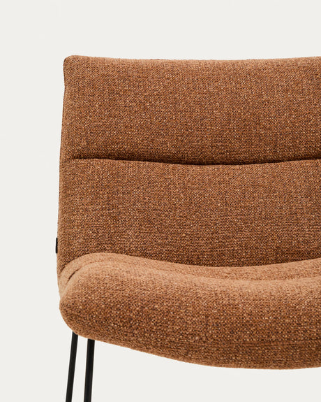 Sessel Asen in terrakottafarbener Chenille mit schwarzen Stahlbeinen FSC 100% – Bild 8