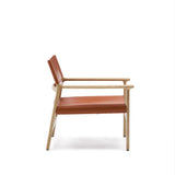Sessel Jan aus recycelten Lederfasern in Hellbraun und massivem Eschenholz FSC 100 % mit Finish in natürlichem Farbton – Bild 7