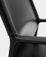 Sessel Jan aus recycelten Lederfasern in Schwarz und massivem Eschenholz FSC 100 % mit schwarzem Finish – Bild 12