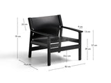 Sessel Jan aus recycelten Lederfasern in Schwarz und massivem Eschenholz FSC 100 % mit schwarzem Finish – Bild 5