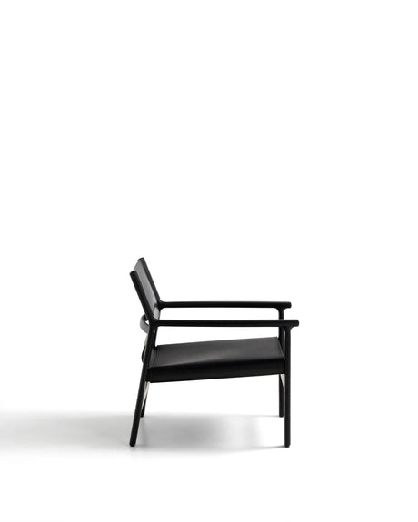 Sessel Jan aus recycelten Lederfasern in Schwarz und massivem Eschenholz FSC 100 % mit schwarzem Finish – Bild 6