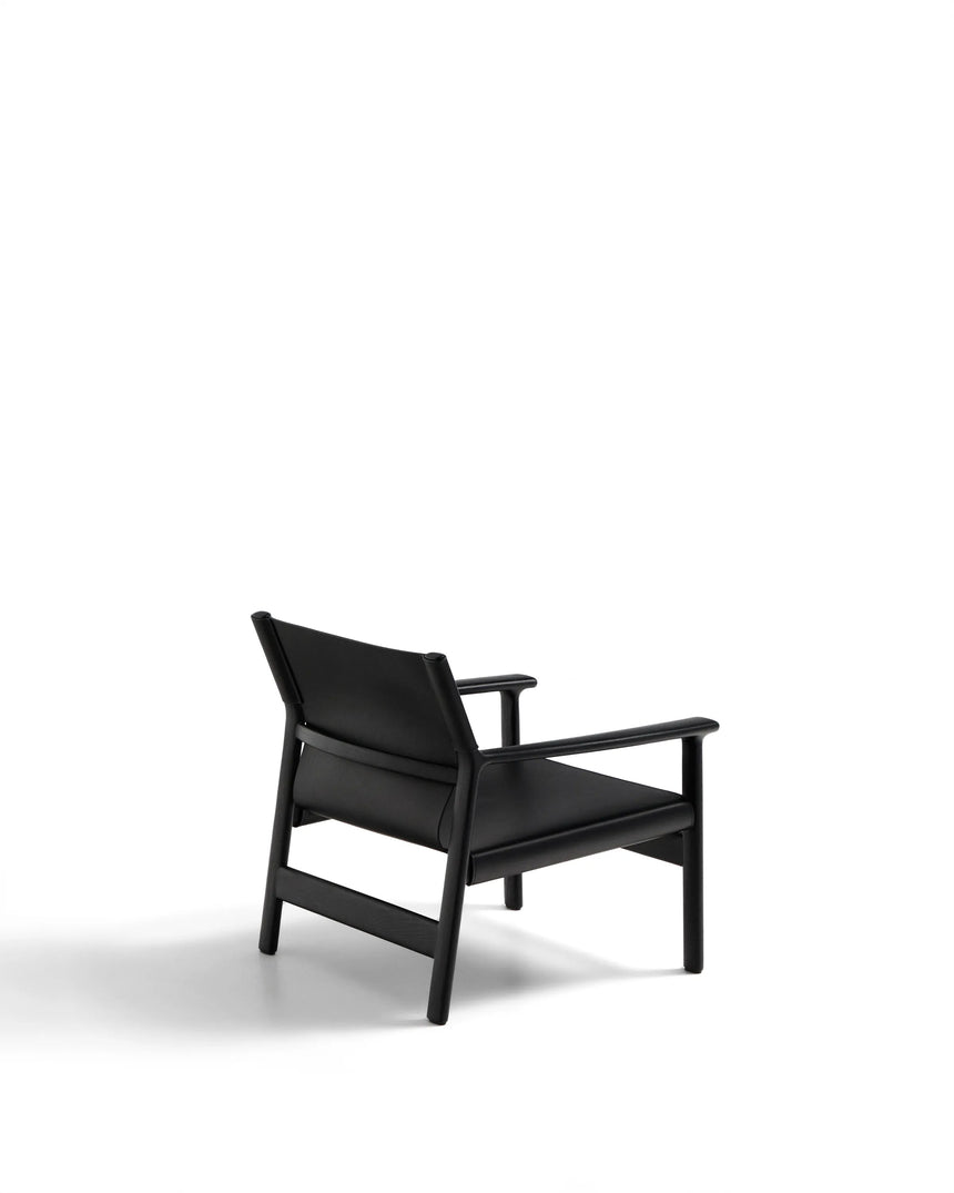 Sessel Jan aus recycelten Lederfasern in Schwarz und massivem Eschenholz FSC 100 % mit schwarzem Finish – Bild 7