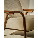 Sessel Sylo aus beiger Chenille und massivem Eschenholz mit nussbaumfarbenem Finish, FSC 100 % – Bild 6