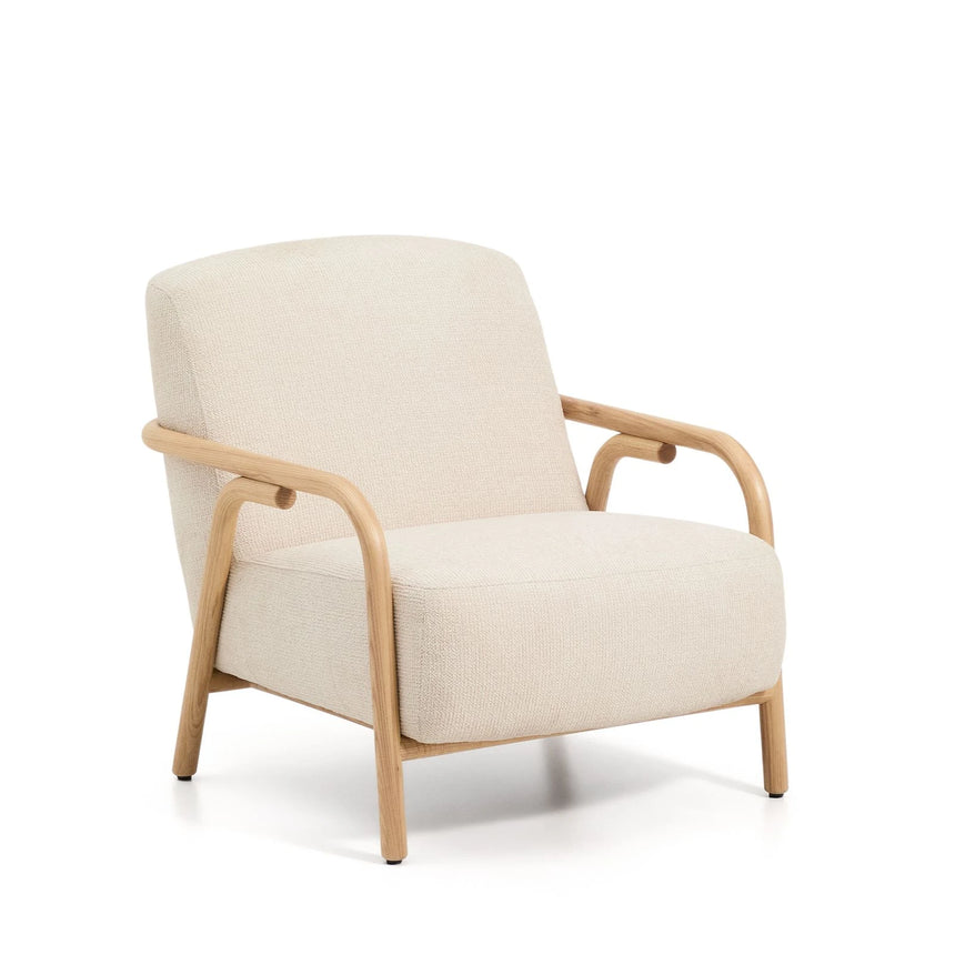 Sessel Sylo aus Chenille und massivem Eschenholz, FSC 100 % – Bild 1