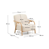 Sessel Sylo aus Chenille und massivem Eschenholz, FSC 100 % – Bild 4