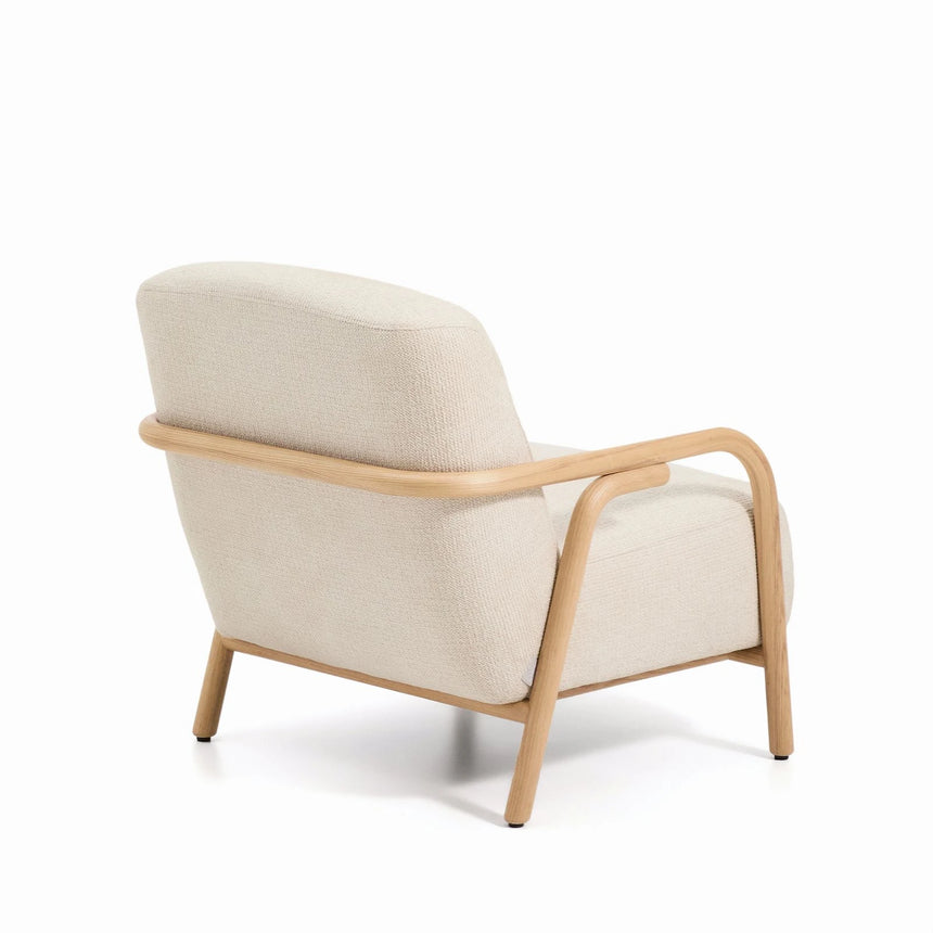 Sessel Sylo aus Chenille und massivem Eschenholz, FSC 100 % – Bild 8