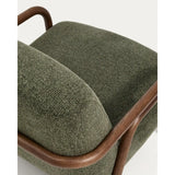 Sessel Sylo aus dunkelgrüner Chenille und massivem Eschenholz mit nussbaumfarbenem Finish, FSC 100 % – Bild 14