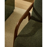 Sessel Sylo aus dunkelgrüner Chenille und massivem Eschenholz mit nussbaumfarbenem Finish, FSC 100 % – Bild 3