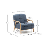 Sessel Sylo blau aus massivem Eschenholz FSC 100% – Bild 3